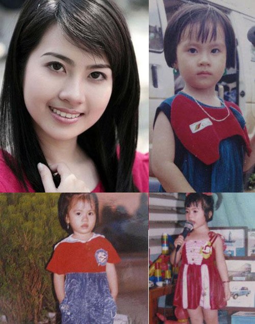 Miss Teen Huyền Trang từ bé đã khá điệu đà dễ thương. Xem thêm: Mỹ nhân facebook Việt/ Thời trang Hồ Ngọc Hà